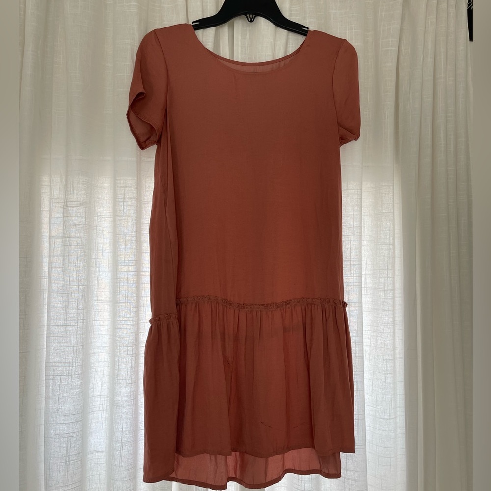 Orange silk dress